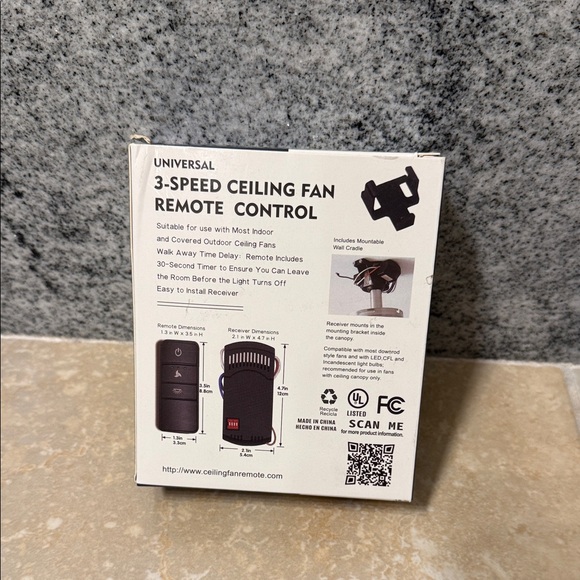 Universal 3-Speed Ceiling Fan Remote Control - Picture 2 of 2